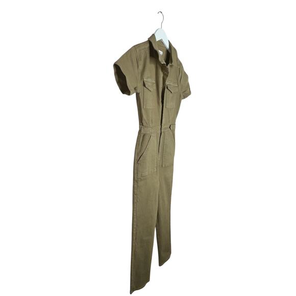 NWT Good American Fit For Success Green Utility Straight Leg Jumpsuit Size Small - Picture 6 of 11